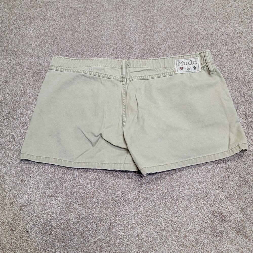 y2k McBling streetwear 2000s khaki mudd jeans Micro Mini shorts sz 11 low rise